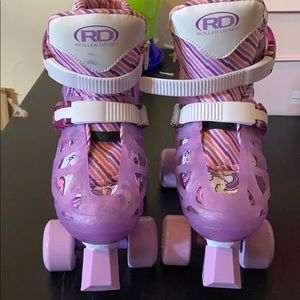 Little Girl Purple Pink & White Roller Skates
